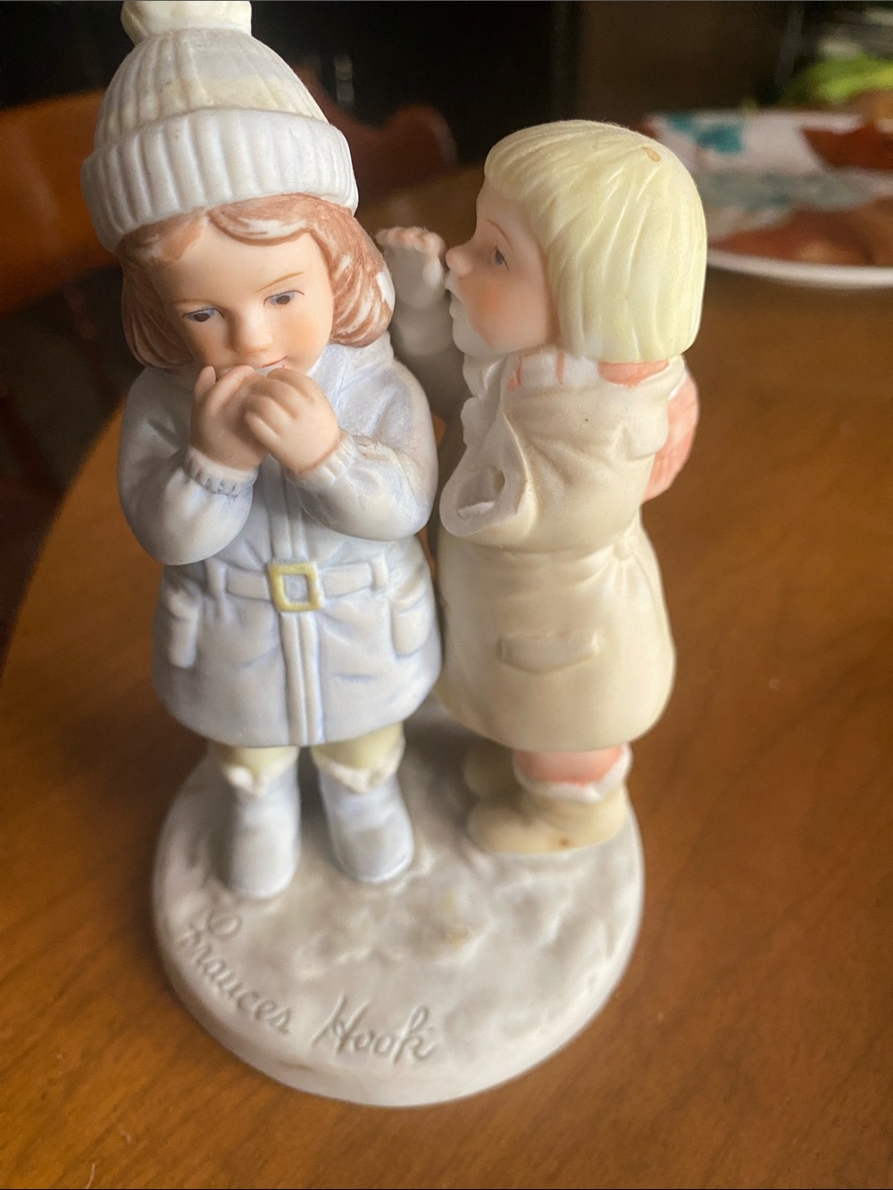 Winter Children Cake Topper Figurine - Cream & White